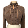 Veste vintage courte style officier en laine mouchetée – Taille L