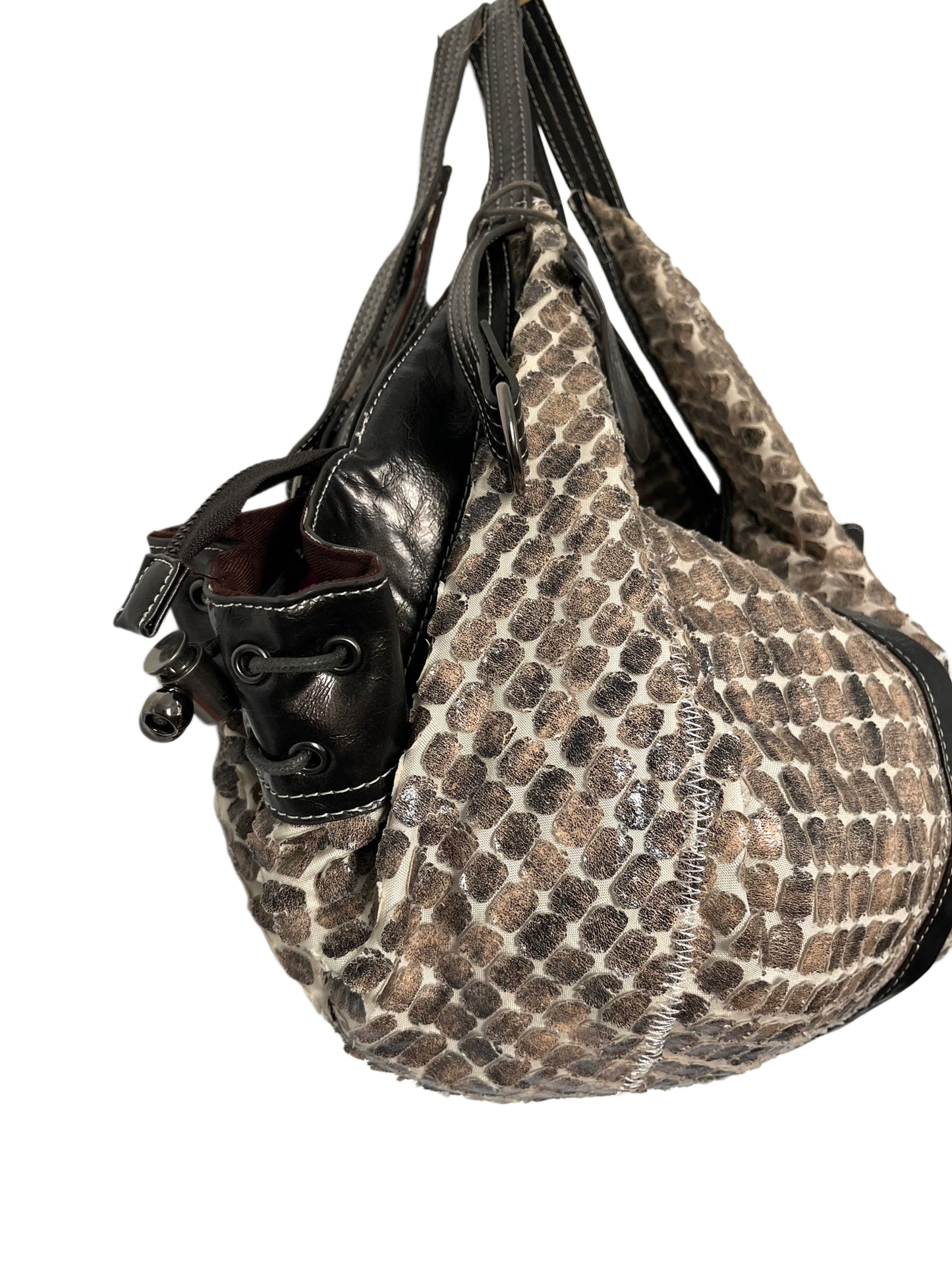 Sac à Main Demi-Lune Texturé et Verni — Format Large — Style Bohème Chic Y2K