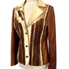 Veste blazer en cuir véritable – Dégradé de Marron – Made in Spain