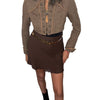 Veste vintage courte style officier en laine mouchetée – Taille L