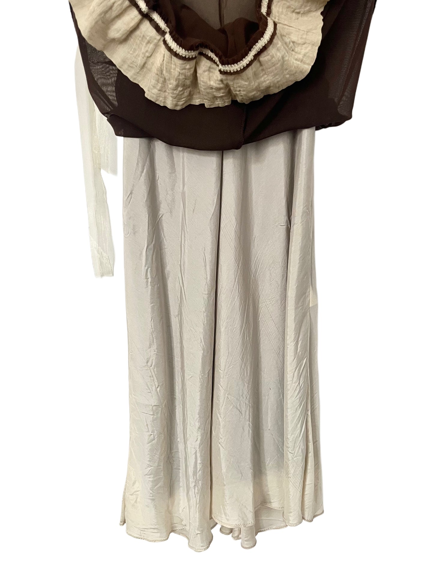 Robe midi vintage en tulle & biais froncés — (made in italy) — taille 36