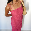 Robe smocks asymétrique fushia