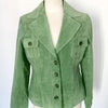 Veste vintage en cuir véritable vert clair – Taille 40
