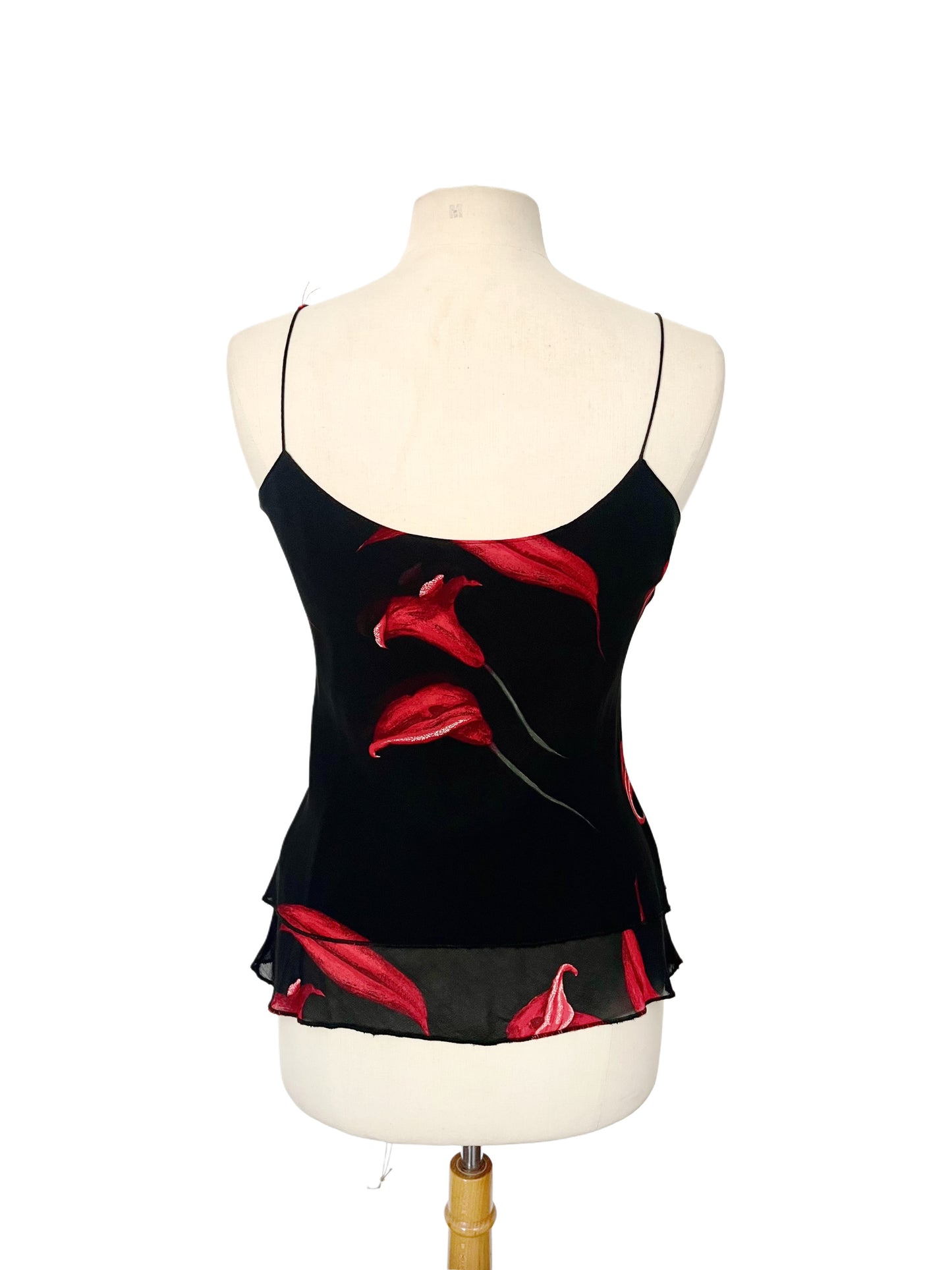 Top fluide fleuri à volants – Taille 38