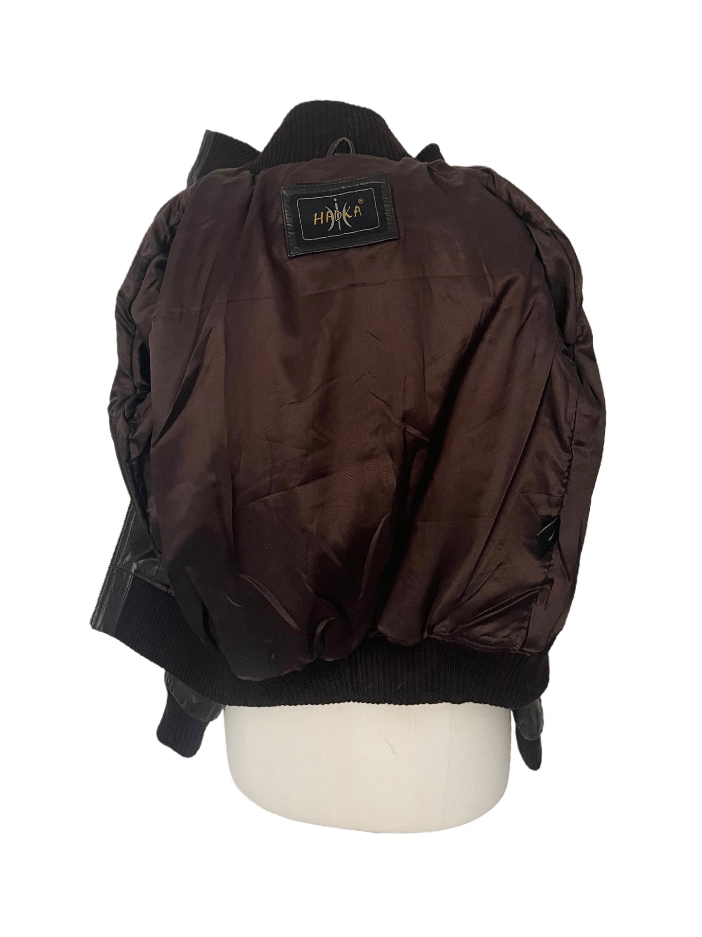 JASON - Blouson vintage en cuir véritable marron – Taille XL