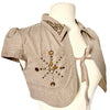 Boléro Court en Toile Beige Sable Style Y2K / Western Chic — T. 36