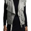 Gilet sans manches style "Perfecto" en lin irisé — taille 38