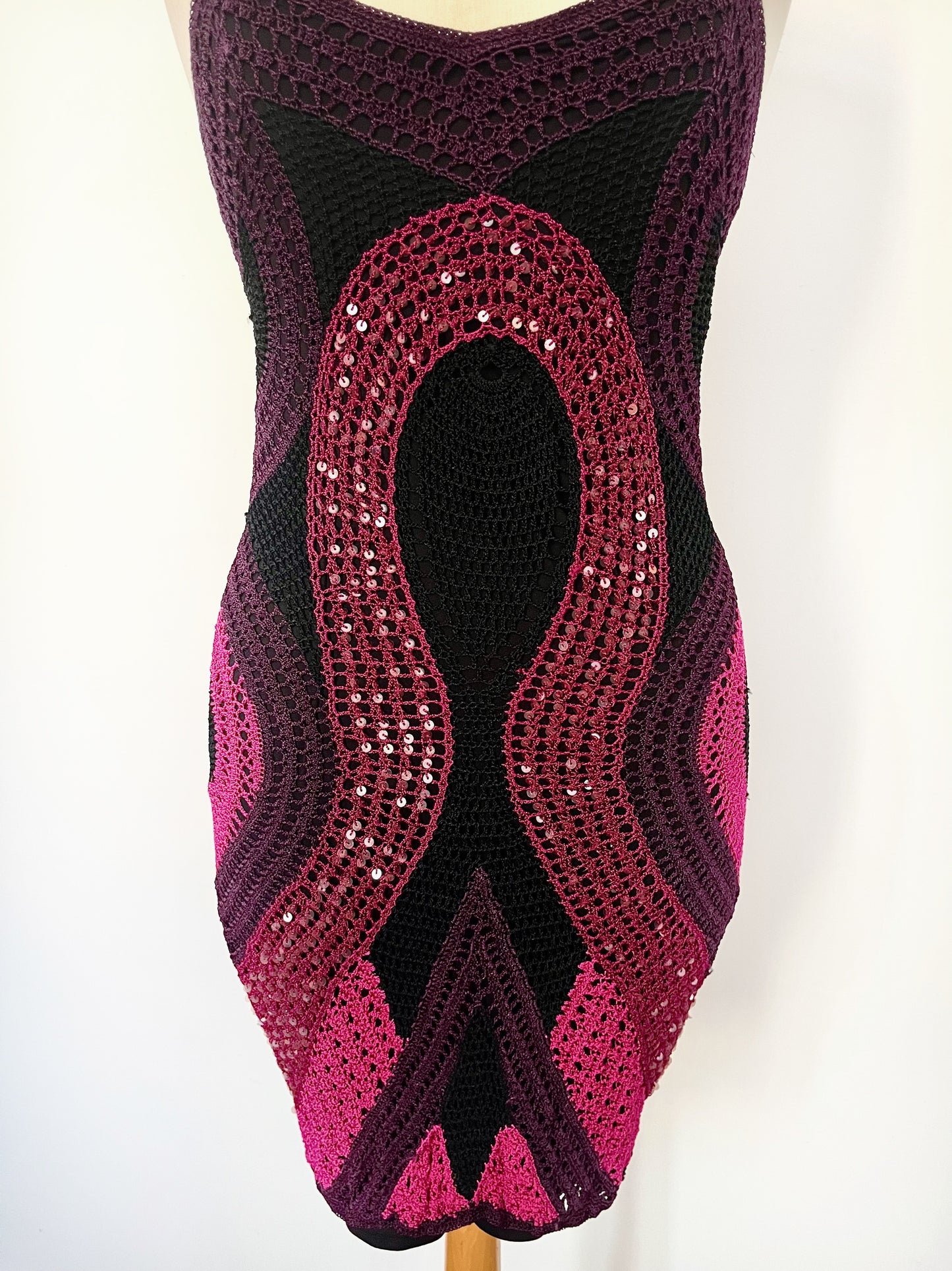 Robe estivale mi-longue en crochet doublé – Taille 38