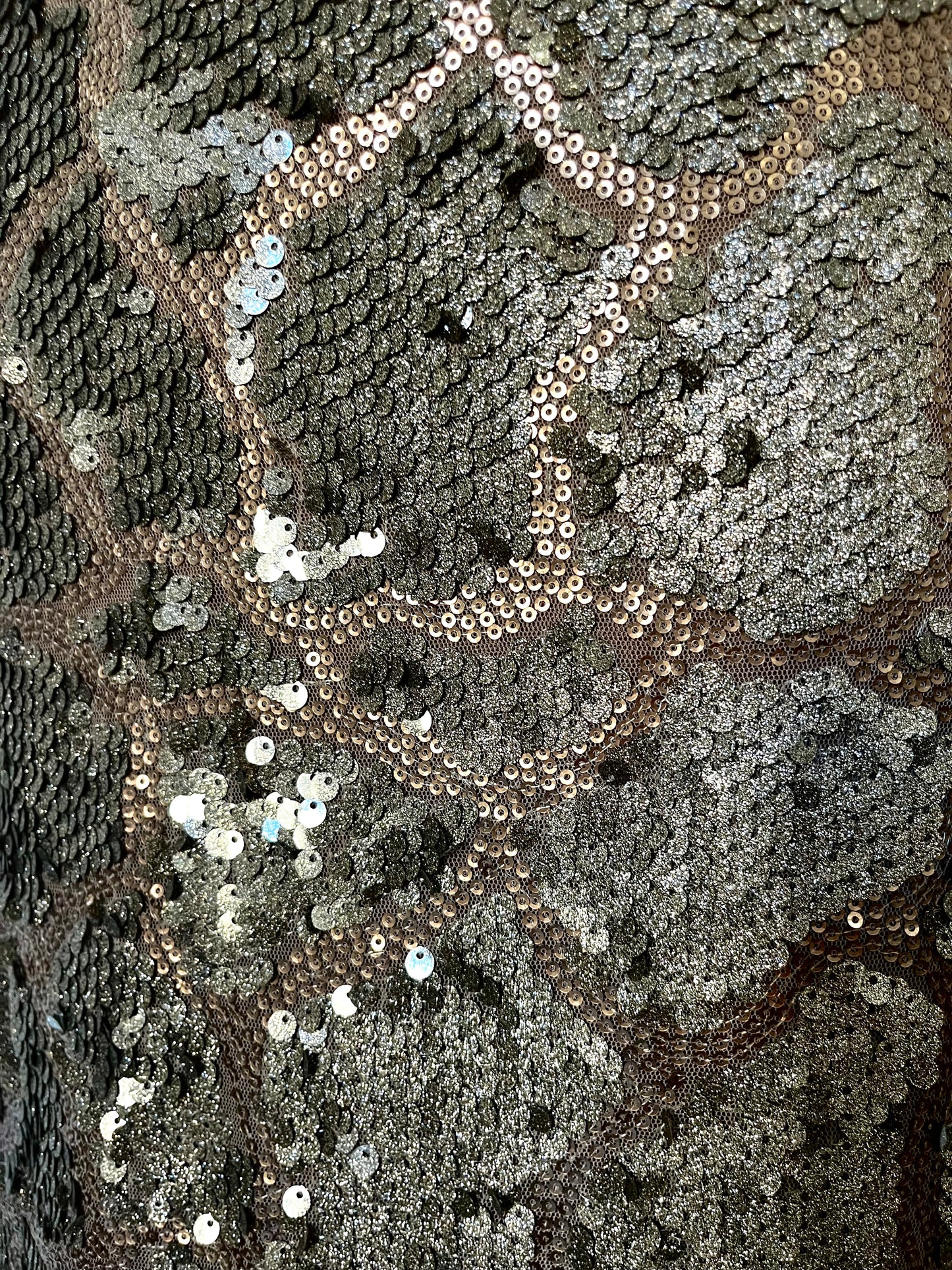 Jupe crayon vintage à sequins motif léopard — (Made in Italy) — taille 38