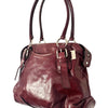 SAC À MAIN VINTAGE EN CUIR BORDEAUX - NANNINI