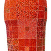 Jupe Midi Vintage Y2K Entièrement Perlée - Motif Géométrique Tons Chauds - Taille 38 (M)