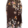 Robe Mi-Longue Fluide et Asymétrique — 38 FR (M) — Imprimé Fleuri Chocolat — Style Romantique Y2K