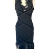Robe Midi Asymétrique Style Whimsigoth Noir & Soie à Pois — T. 36