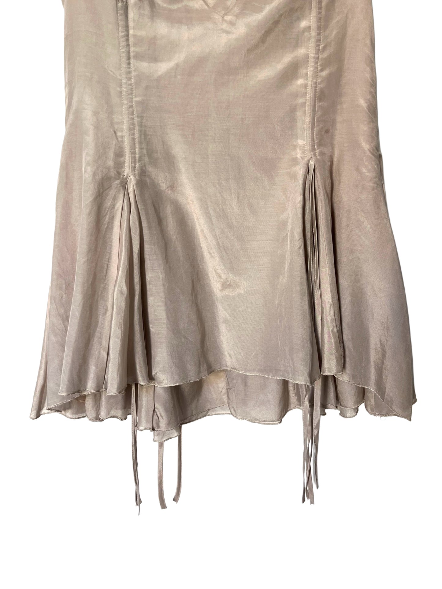 Robe Courte Col Bénitier Iridescente Coton & Soie — T. 38 (M) — Made in Belgium