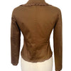 Veste Blazer Vintage Marron Glacé Cintrée à Biais Froncés  — taille 38/40 — coquette / boho chic