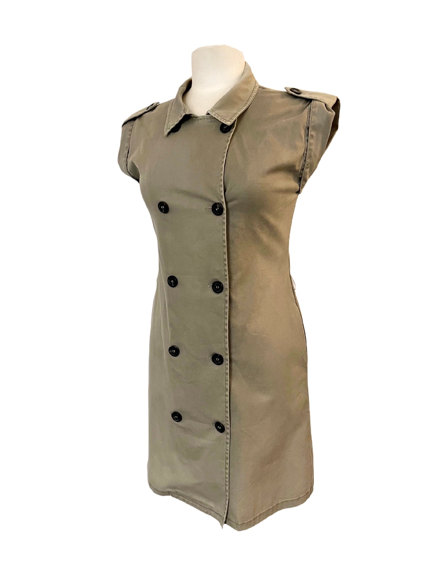 Robe style Trench sans manches kaki - Taille 38/M