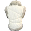Gilet Afghan sans manches - Doudoune vintage blanche & fausse fourrure - 40/42