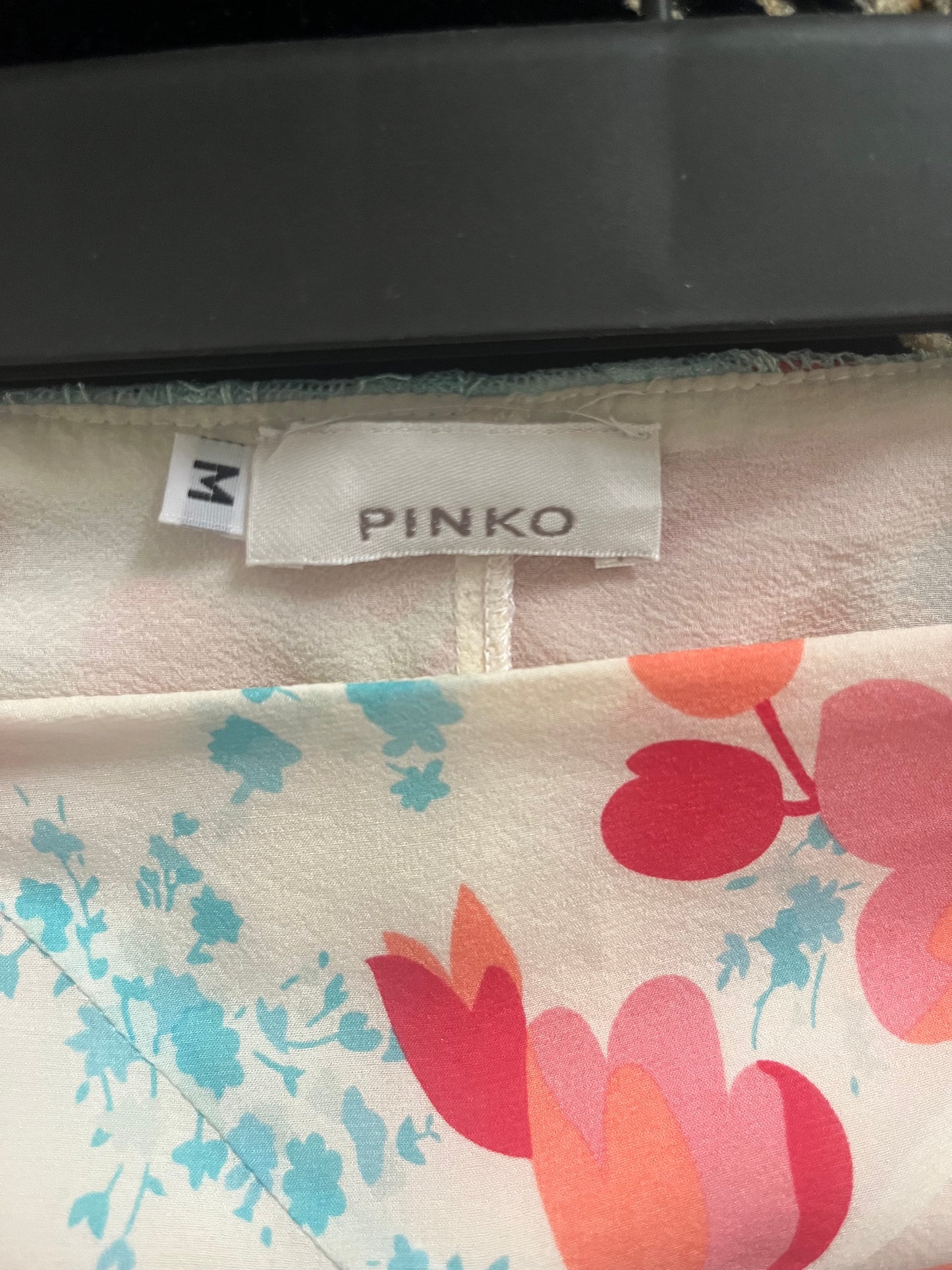 Ensemble Coordonné PINKO Esprit Lingerie en Soie & Dentelle Bleu Pastel — Top Caraco + Jupe Fleuries — taille 36/38 — Coquette / Boudoir Chic / Y2K