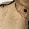 Blouson Aviateur Vintage Cuir Beige Patiné Col XXL — T. 40/42 (46 IT) — Made in Italy