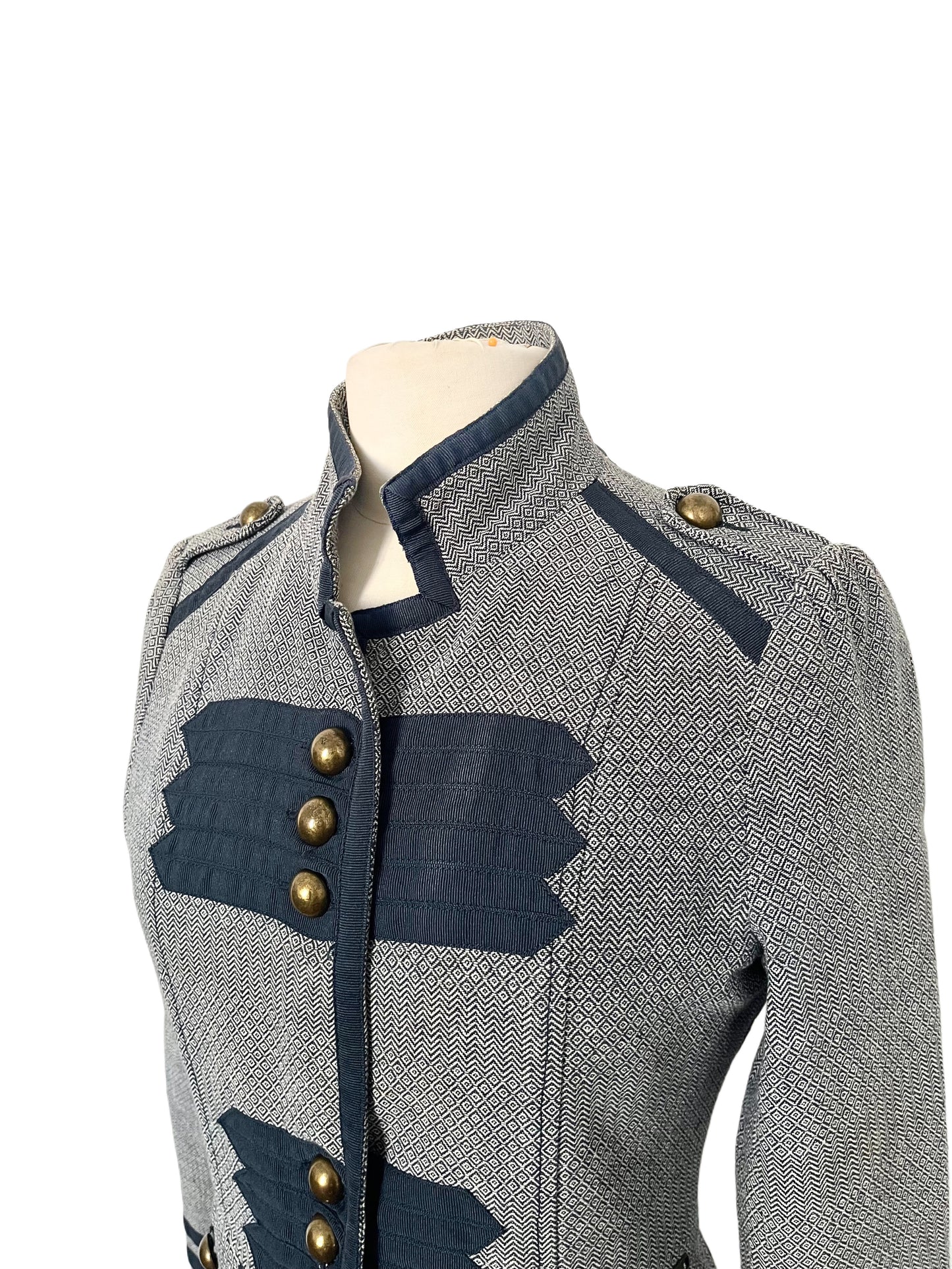Veste officier cintrée bleu/gris – Taille 40