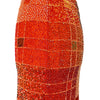 Jupe Midi Vintage Y2K Entièrement Perlée - Motif Géométrique Tons Chauds - Taille 38 (M)