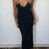 Robe de soirée vintage longue à fines bretelles – Taille 36/38