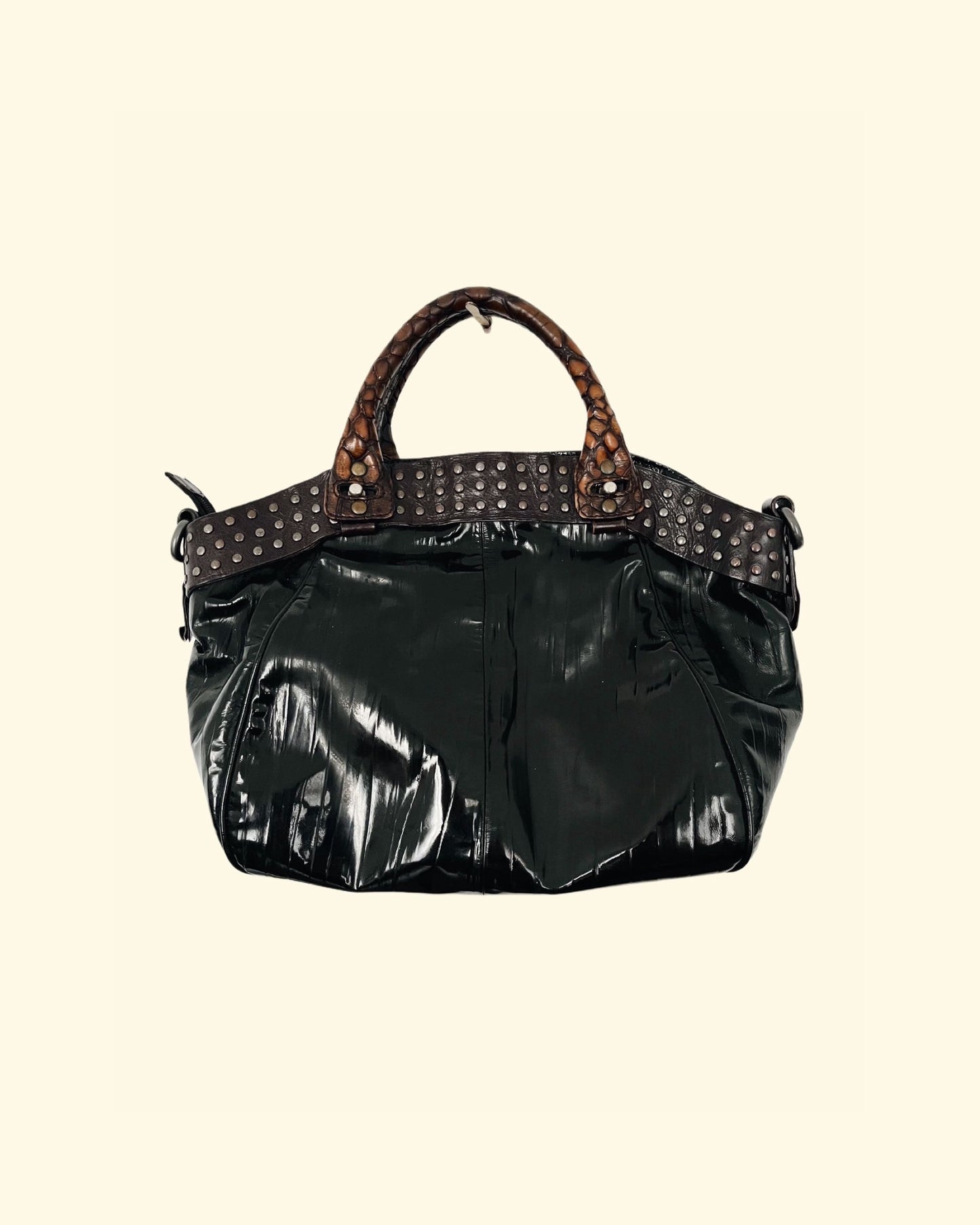 Sac à main en cuir vernis Francesco Biasa