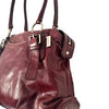 SAC À MAIN VINTAGE EN CUIR BORDEAUX - NANNINI
